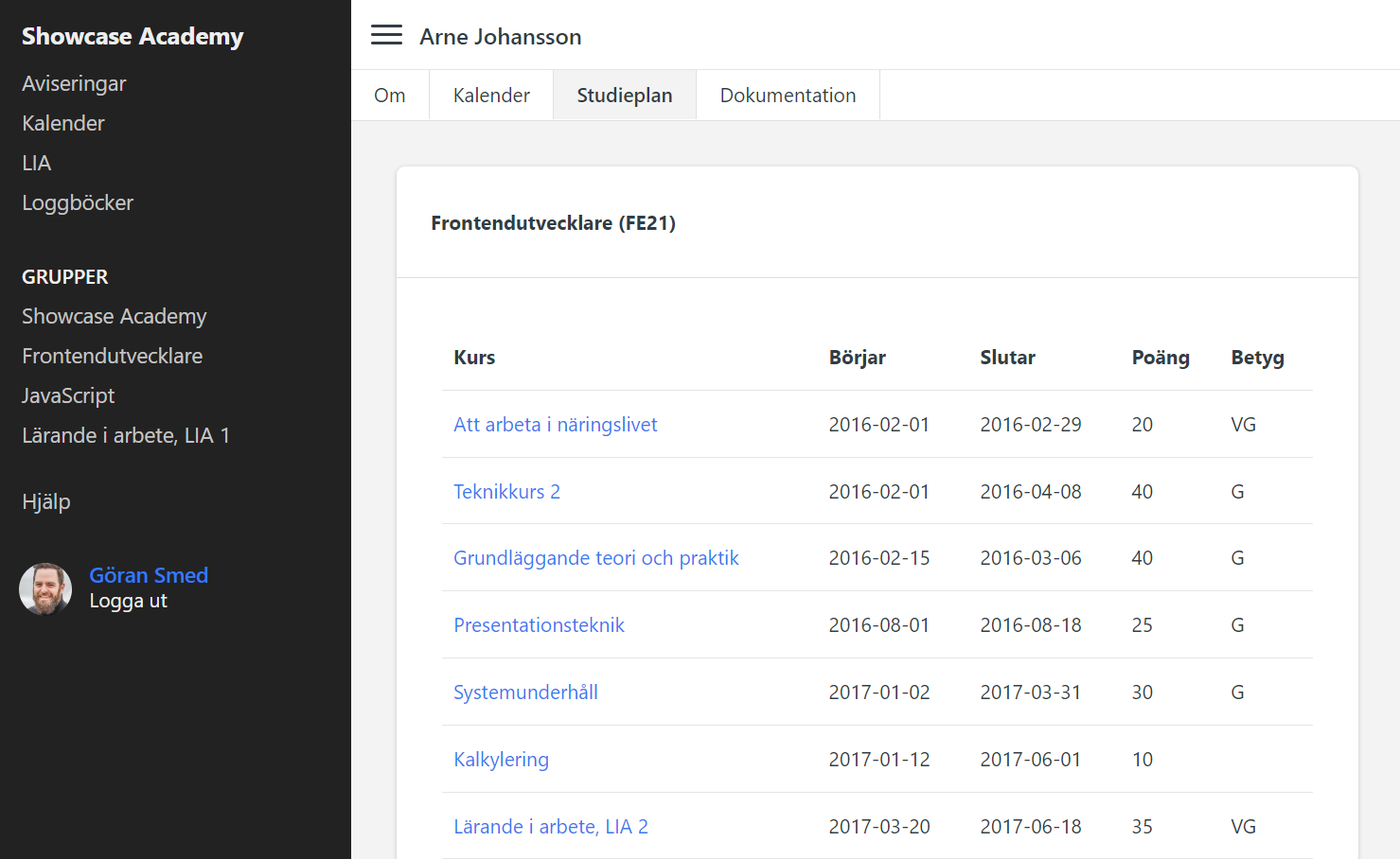 Studentens studieplan